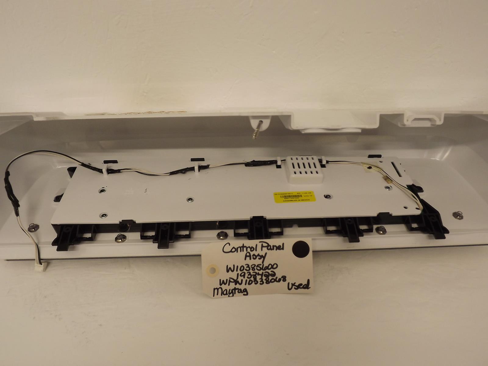 Maytag Washer W10385600 1938422 WPW10338068 Control Panel Assy Used Maytag Washer W10385600 1938422 WPW10338068 Control Panel Assy Used